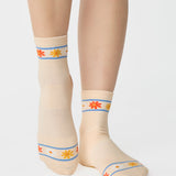 Flower Crown Ankle Grip Sock