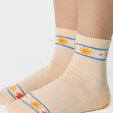 Flower Crown Ankle Grip Sock