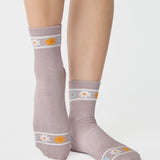 Flower Crown Ankle Grip Sock
