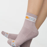 Flower Crown Ankle Grip Sock