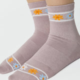 Flower Crown Ankle Grip Sock
